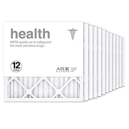 AIRx Filters 14x14x1 Air Filter MERV 13 Pleated HVAC AC Furnace Air Filter, Health 12-Pack, Made in the USA - Fine Filters