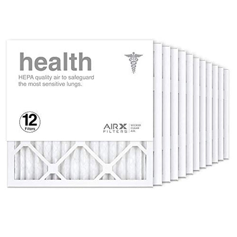 AIRx Filters 14x14x1 Air Filter MERV 13 Pleated HVAC AC Furnace Air Filter, Health 12-Pack, Made in the USA