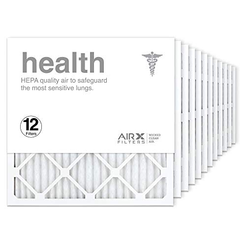 AIRx Filters 14x14x1 Air Filter MERV 13 Pleated HVAC AC Furnace Air Filter, Health 12-Pack, Made in the USA - Fine Filters