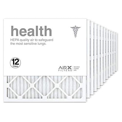 AIRx Filters 14x14x1 Air Filter MERV 13 Pleated HVAC AC Furnace Air Filter, Health 12-Pack, Made in the USA - Fine Filters