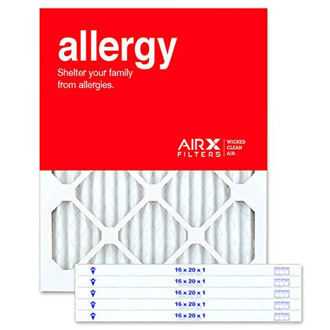 AIRx ALLERGY 14x14x1 MERV 11 Pleated Air Filter - Made in the USA - Box of 6