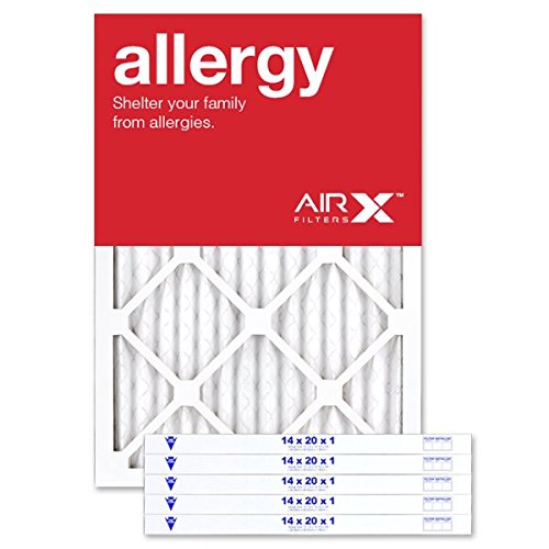 AIRx ALLERGY 14x14x1 MERV 11 Pleated Air Filter - Made in the USA - Box of 6 - Fine Filters