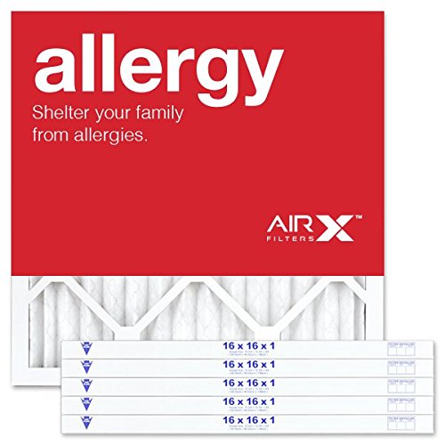 AIRx ALLERGY 14x14x1 MERV 11 Pleated Air Filter - Made in the USA - Box of 6 - Fine Filters