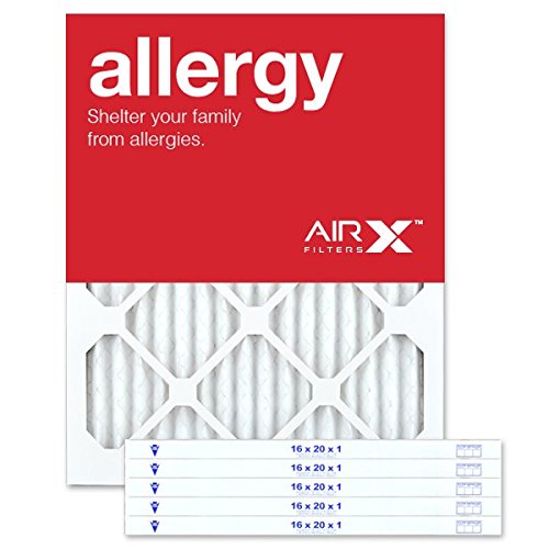 AIRx ALLERGY 14x14x1 MERV 11 Pleated Air Filter - Made in the USA - Box of 6 - Fine Filters