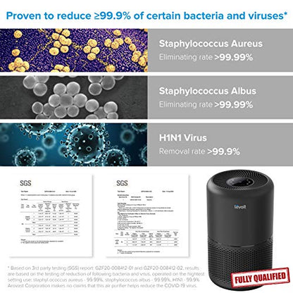 LEVOIT Core300-P Air Purifier | HEPA, 1073 ft² Coverage - Fine Filters