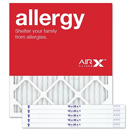 AIRx ALLERGY 14x14x1 MERV 11 Pleated Air Filter - Made in the USA - Box of 6 - Fine Filters