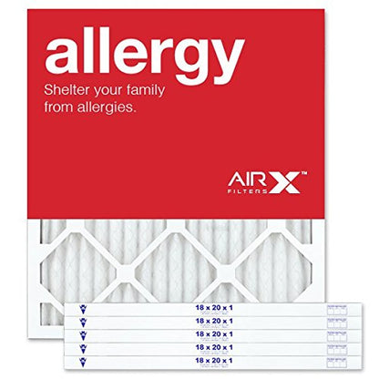 AIRx ALLERGY 14x14x1 MERV 11 Pleated Air Filter - Made in the USA - Box of 6 - Fine Filters