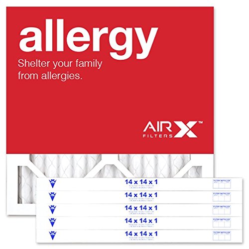 AIRx ALLERGY 14x14x1 MERV 11 Pleated Air Filter - Made in the USA - Box of 6 - Fine Filters