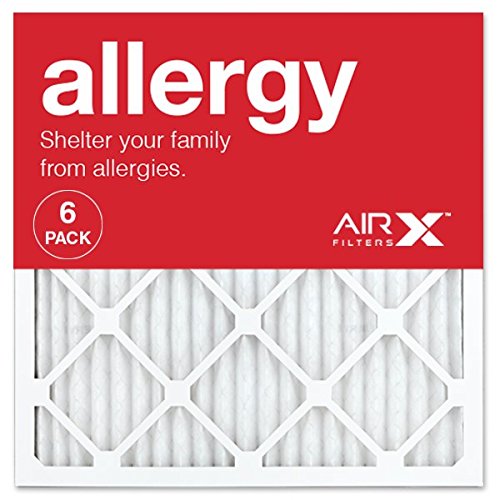 AIRx ALLERGY 14x14x1 MERV 11 Pleated Air Filter - Made in the USA - Box of 6 - Fine Filters