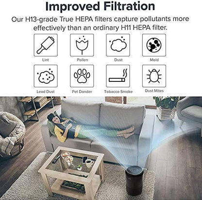LEVOIT Core300-P Air Purifier | HEPA, 1073 ft² Coverage - Fine Filters